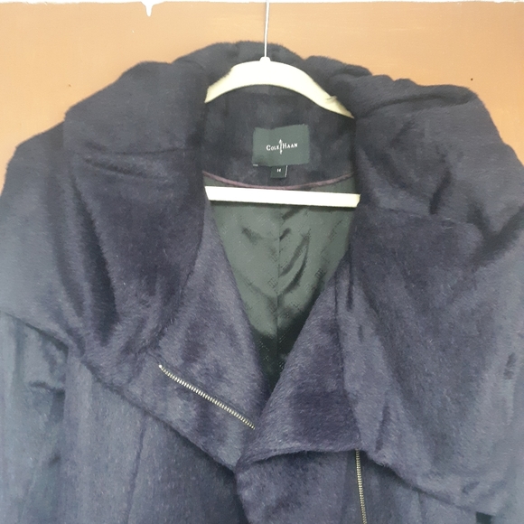Cole Haan Alpacan Wool Purple Winter Coat - Picture 7 of 8